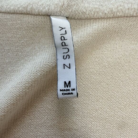 Z Supply Women's Sand Marled Hooded Open Front Cardigan Lightweight Size M - Picture 9 of 14